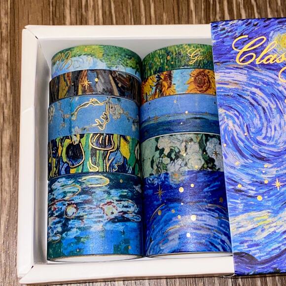 New 10 Rolls Van Gogh Watercolor Starry‎ Night Washi Tape Scrapbook Art Design - Picture 1 of 5